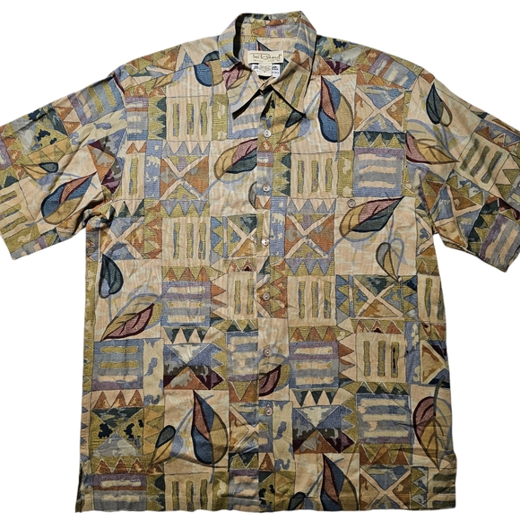 Tori Richard Mens Medium Honolulu Patchwork Aloha Hawaiian Shirt - Picture 2 of 7